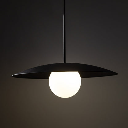 SLATE Mid-Century Modern Wide Dome Pendant Light for Kitchen Island & Dining Table