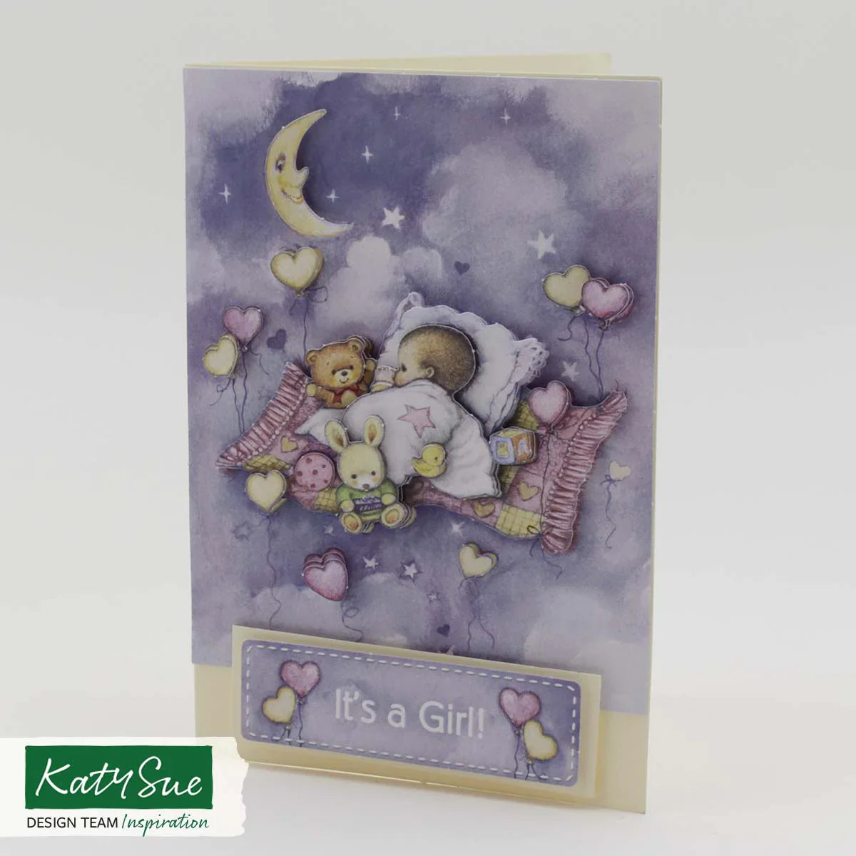 Découpage prédécoupé – Bébé Fille avec Lune (Paquet de 3)