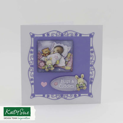 Découpage prédécoupé – Bébé Fille avec Lune (Paquet de 3)
