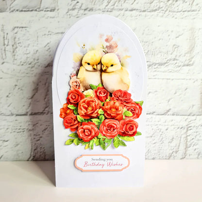 Découpage découpé à la presse - Animaux de Pâques et fleurs printanières (lot de 12)
