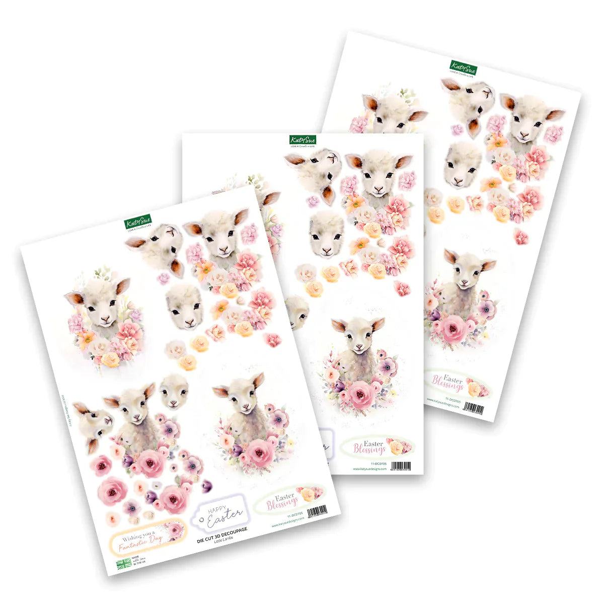 Découpage découpé à la presse - Animaux de Pâques et fleurs printanières (lot de 12)
