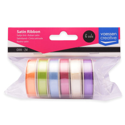 Ruban de Satin Vaessen Creative 6 Couleurs 6mmx2m Printemps