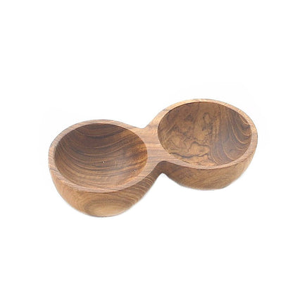 Double bol en bois à épices