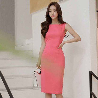 Women's Summer Office Dress | Sleeveless Knee-Length Sheath Dress