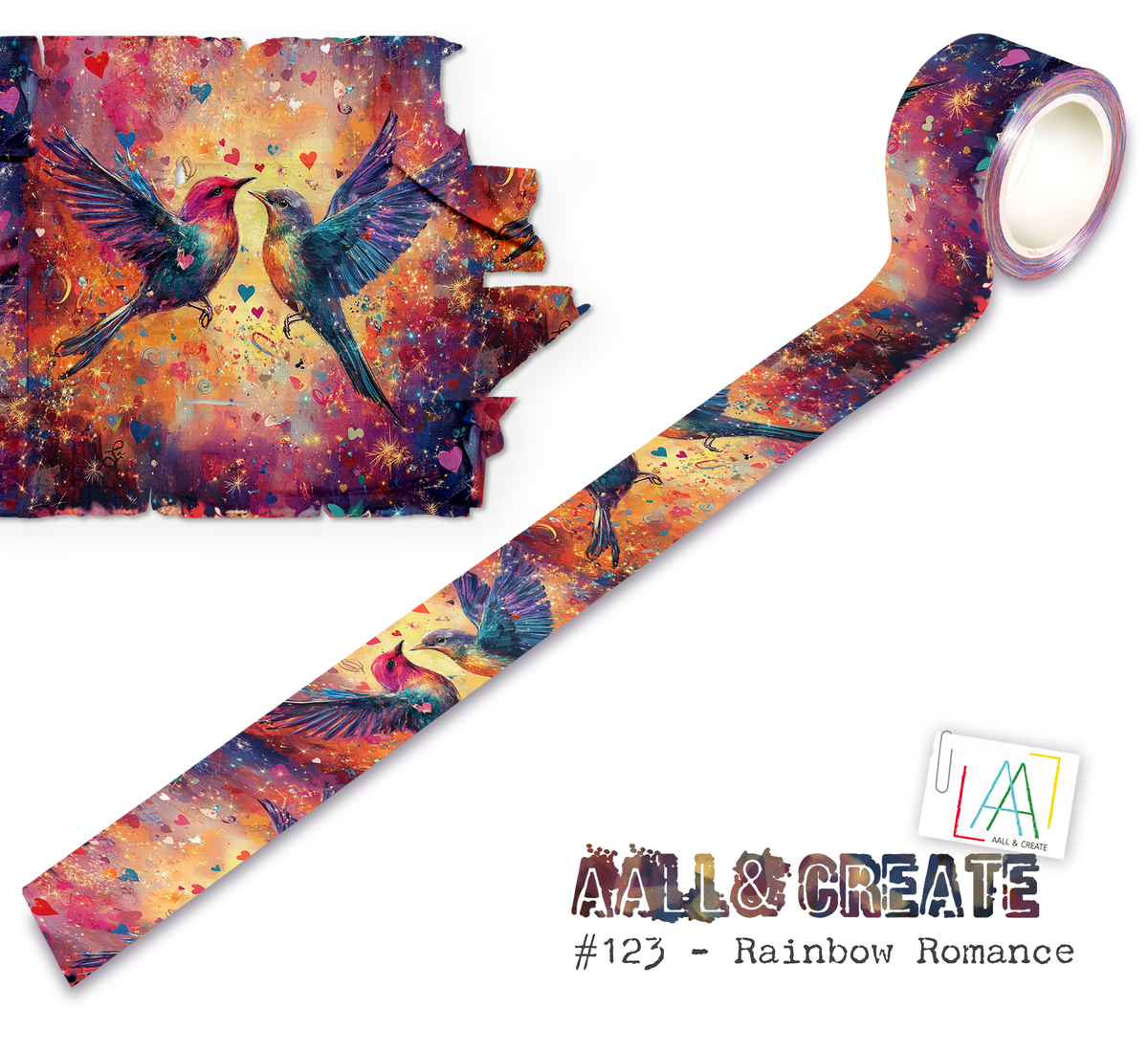 AALL and Create - Rouleau de Masking Tape 25 mm x 10 m - Rainbow Romance (Superposez !)