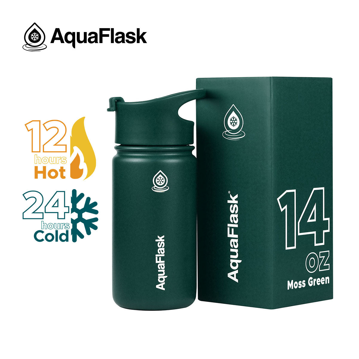 Bouteilles d'eau isothermes AquaFlask Original 415 ml (14 oz)