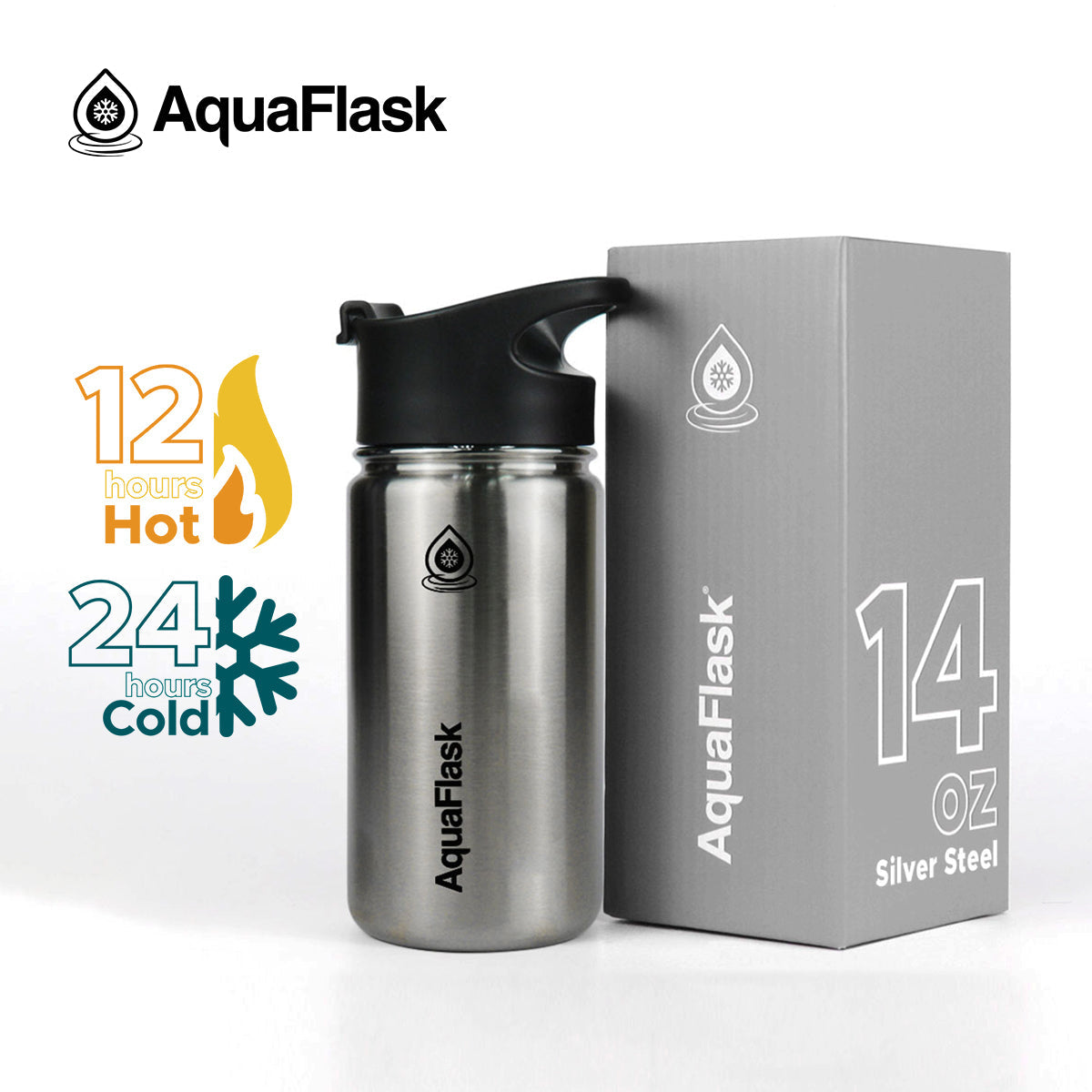 Bouteilles d'eau isothermes AquaFlask Original 415 ml (14 oz)