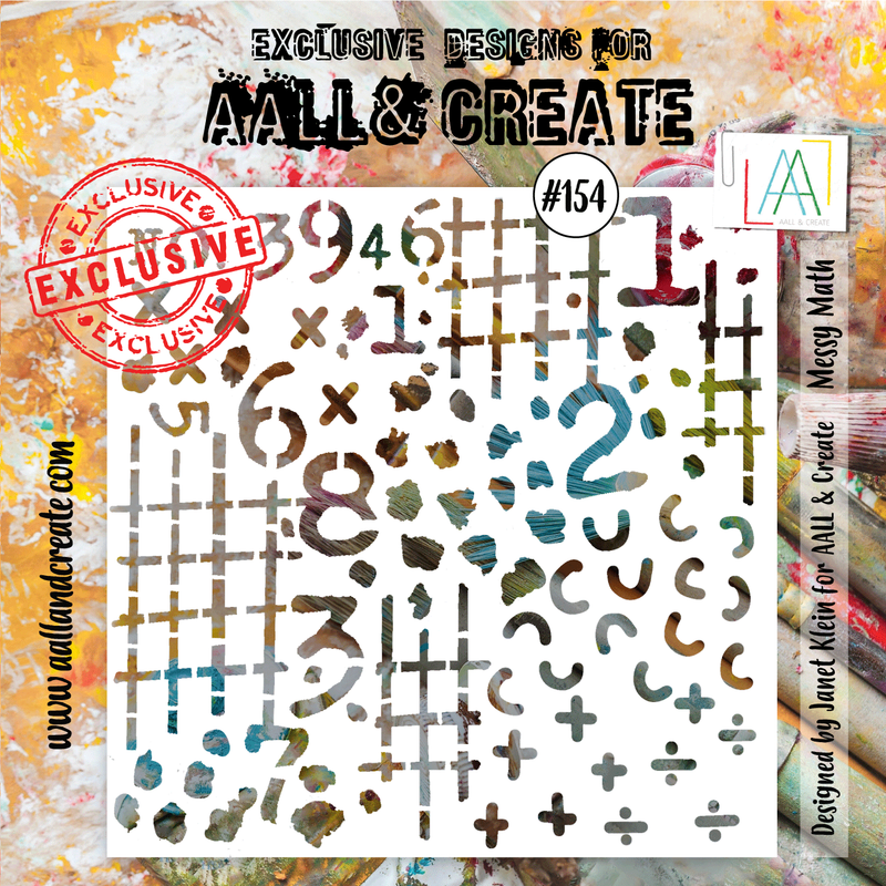AALL and Create #154 - Pochoir 6"x6" - Mathématiques désordonnées