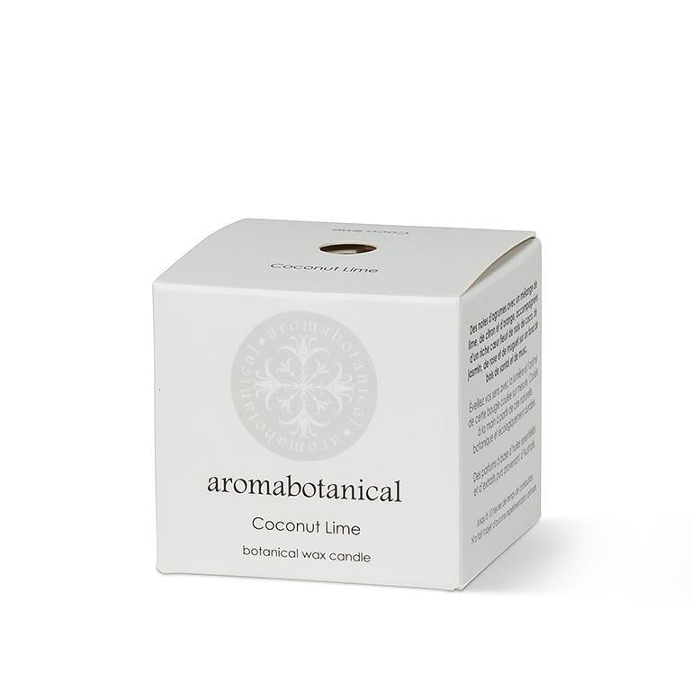 Mini bougie noix de coco et citron vert au parfum tropical rafraîchissant par Aromabotanical