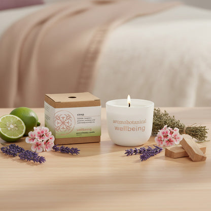 Mini Sleep Candle with Lavender & Marjoram for Tranquil Nights by Aromabotanical