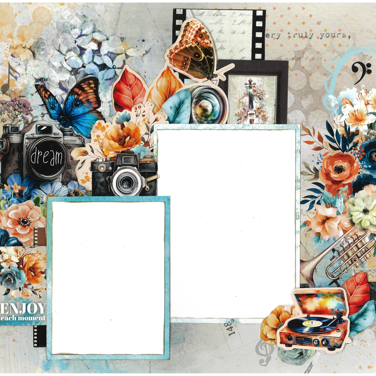 3Quarter Designs Cerulean Score Set de Papier Design 30x30cm et Découpes