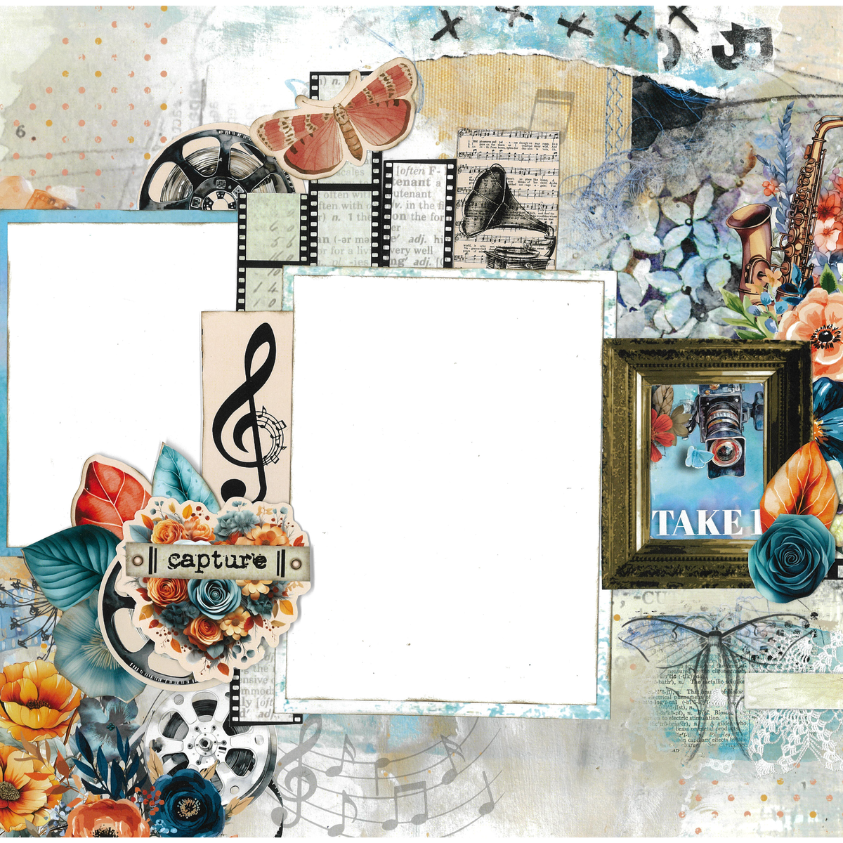 3Quarter Designs Cerulean Score Set de Papier Design 30x30cm et Découpes