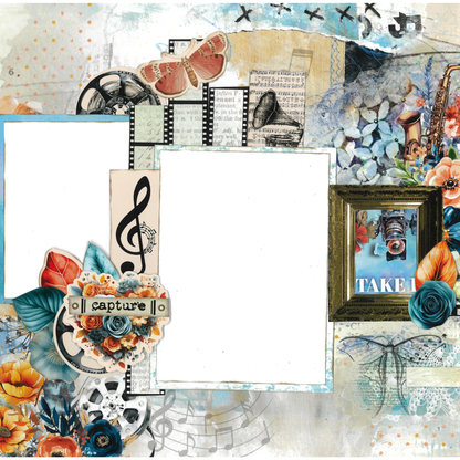 3Quarter Designs Cerulean Score Set de Papier Design 30x30cm et Découpes