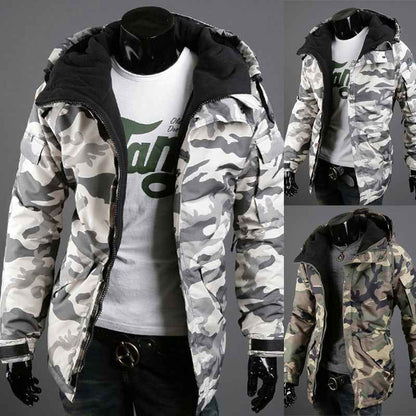Military Camo Hoodie Jacket – Men's Lightweight British Fashion Outerwear