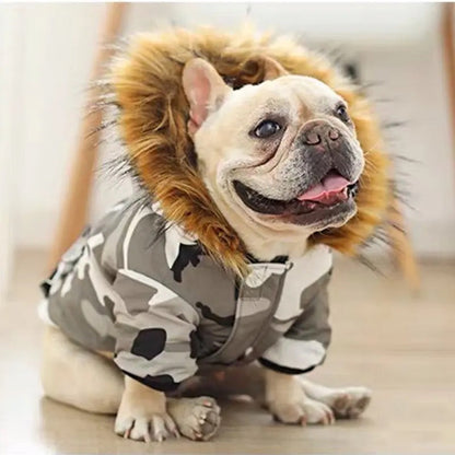 Manteau pour chien Pawkage | Manteau à capuche pour chien avec bordure en fourrure