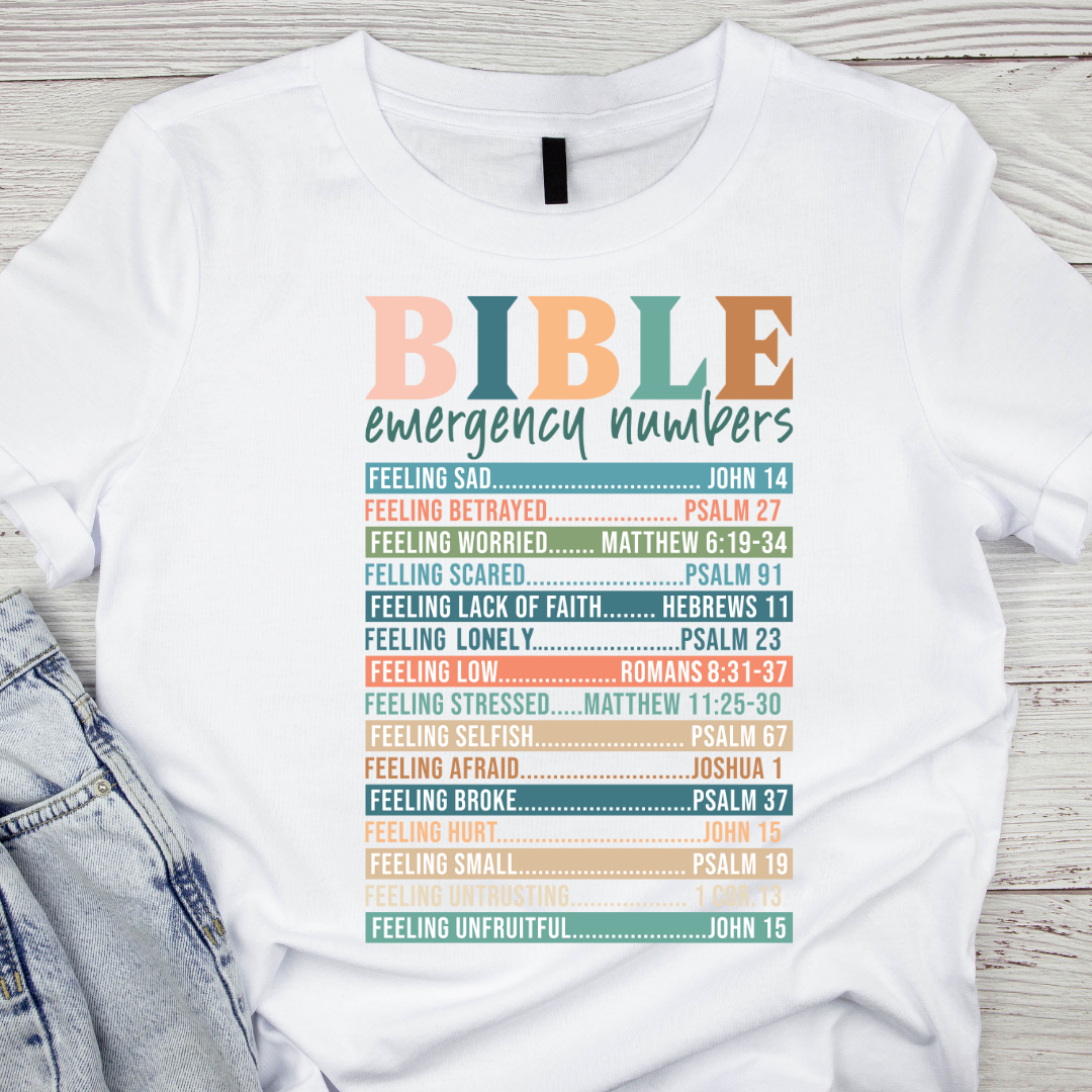 Numéros d'urgence bibliques UV DTF/TRANSFERT DTF