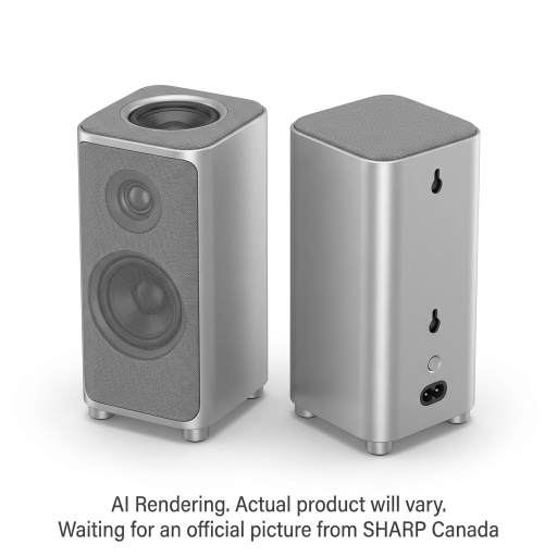 Haut-parleurs ambiophoniques arrière sans fil Sharp HT-SPR52021-SL 2.0.2 – Puissance de crête 200 W, Argent satiné