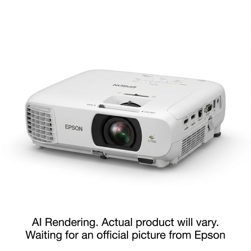 EPSON PowerLite L770U Laser Projector with lens shift, 7,000 Lumens, WUXGA with 4KE, White