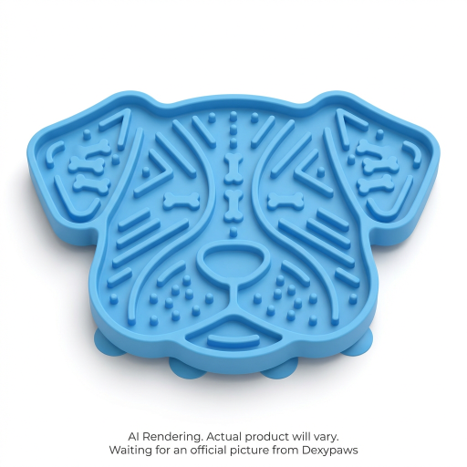 Sky Blue Dog Head Enrichment Lick Mat