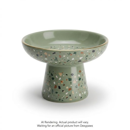 Terrazzo Elevated Ceramic Cat Bowl