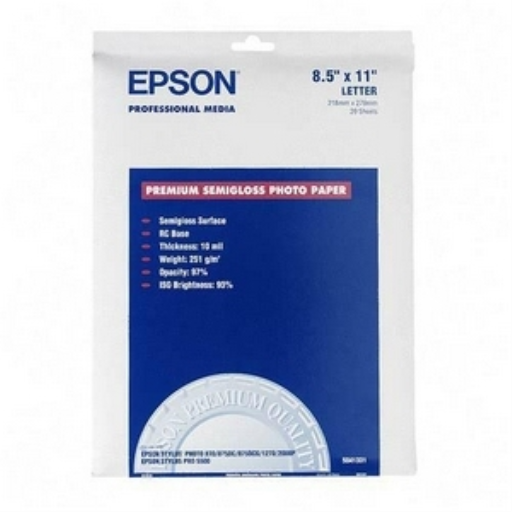 EPSON Papier photo semi-glacé de qualité supérieure, format Lettre, 20 feuilles
