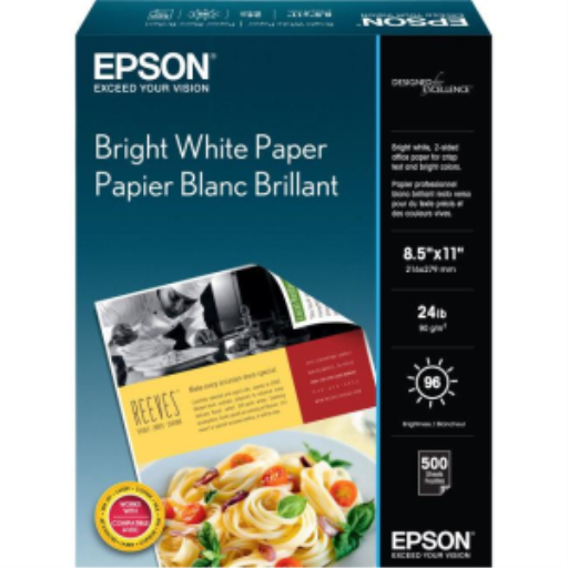 Epson Bright White Paper, Letter, 500 SheetsS041586