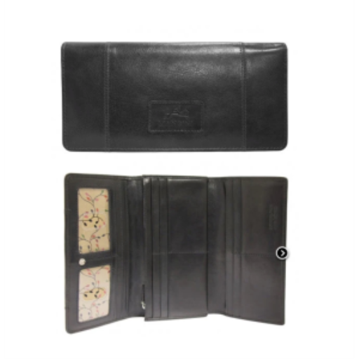 Casablanca Ladies' RFID Secure Trifold Wallet Black