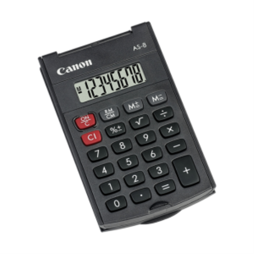 4598B009 Canon AS-8 Black 8-digit Handheld Calculator
