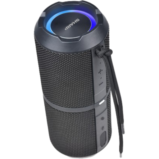 Enceinte Bluetooth portable Sharp GX-BT290-BK série Crystal Clear - 32 W, étanche IP67 avec lumières RVB, noire