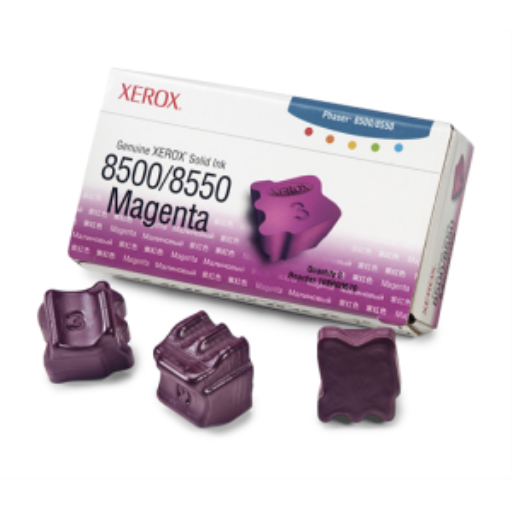 108R00670 Encre Solide Véritable Xerox 8500/8550 Magenta (trois bâtonnets)