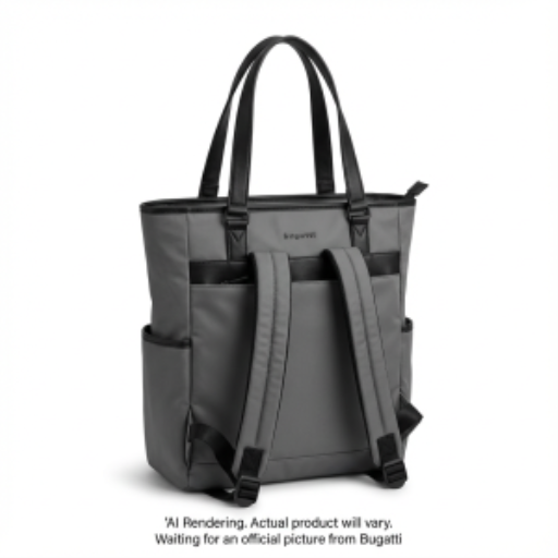 Bugatti Madison Women's Business Tote Bag - Grey Vegan Leather Large Capacity Professional Carryall CNV2538BU