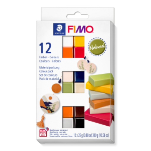 Set Modelling Clay Fimo Soft Natural Colours 12 Color Pack