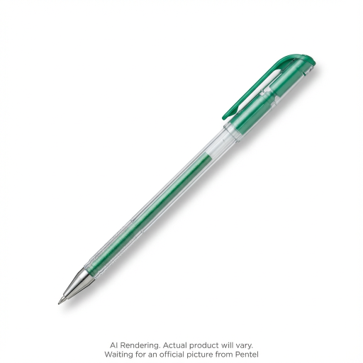 Pentel Arts Slicci Metallic (0.8mm) Needle Tip Med Gel Pen Green Metallic Ink
