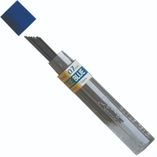 Mines de recharge bleues (0,7 mm) moyennes, 12 mines par tube