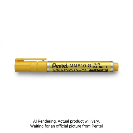 Marqueur peinture Pentel, pointe moyenne (4,5 mm), pointe ogive, encre jaune