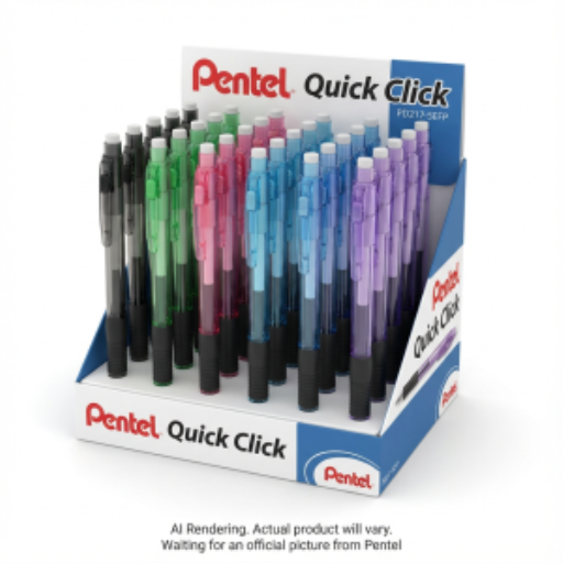 Quick Click Retractable Mechanical Pencil (0.7mm) Assorted Open Stock Display, 60PCS