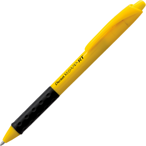 Stylo bille rétractable R.S.V.P. Safety Colour Yellow Barrel, Encre noire