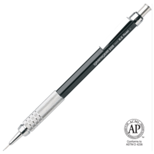 Crayon porte-mines GraphGear 500 (0,5 mm), corps noir