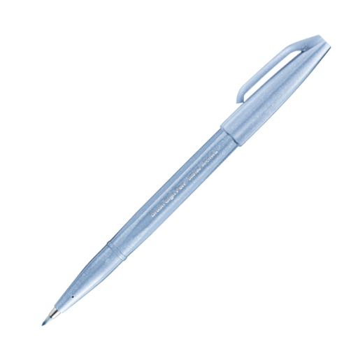 Stylo-pinceau Pentel Arts Brush Sign, pointe pinceau souple, encre bleu gris