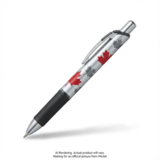 EnerGel Canadian Barrel Design 1, Liquid Gel Pen, (0.7mm) Metal Tip, Black Ink, Barrel Design 1