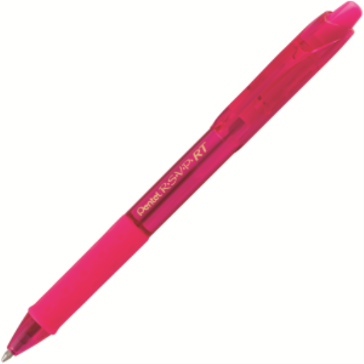 R.S.V.P. RT Colours Retractable Ballpoint Pen, (1.0mm), Pink Barrel, Pink Ink