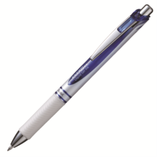 Stylo-gel liquide EnerGel Pearl, (0,7 mm) Pointe métal, Encre bleue