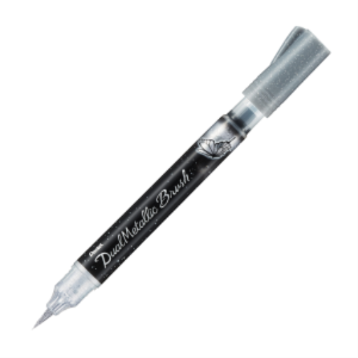 Dual Metallic Brush, Metallic Silver, 1PC Pack