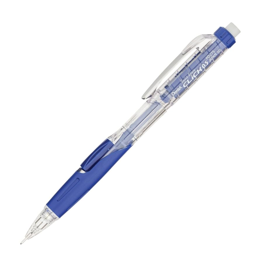 Twist-Erase Click Mechanical Pencil (0.5mm) Clear Barrel, Blue Grip
