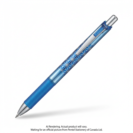 Pentel EnerGel Édition Limitée Edo-Kiriko #3 (0,5 mm) Pointe Métal, Encre Bleue