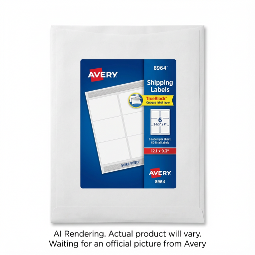 Avery Laser/Inkjet Rectangle Labels w TrueBlock®, 3?" x 4", Permanent, 10 sheets/env, 60 labels/env