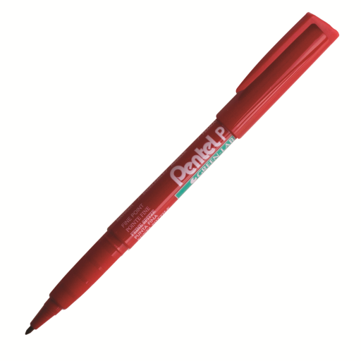Marqueur permanent Vert (2,0 mm), Pointe ogive, Encre rouge