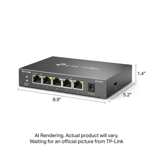 Switch de bureau Multi-Gigabit 10G Omada 5 ports
