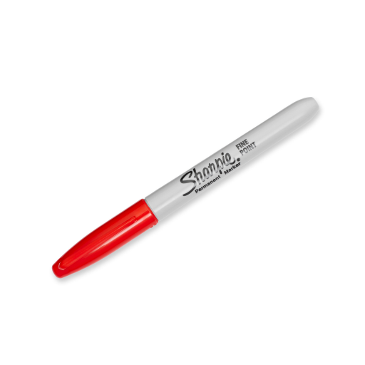 Marqueur permanent Sharpie, pointe fine, rouge, 1 unité