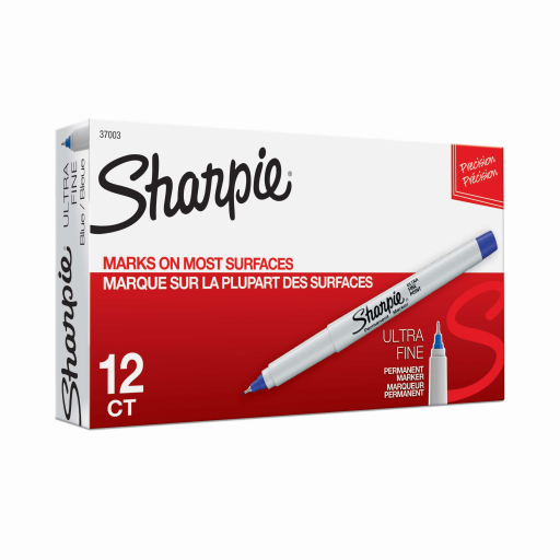 Sharpie Permanent Marker, Ultra Fine Point, Blue, 1 Unit